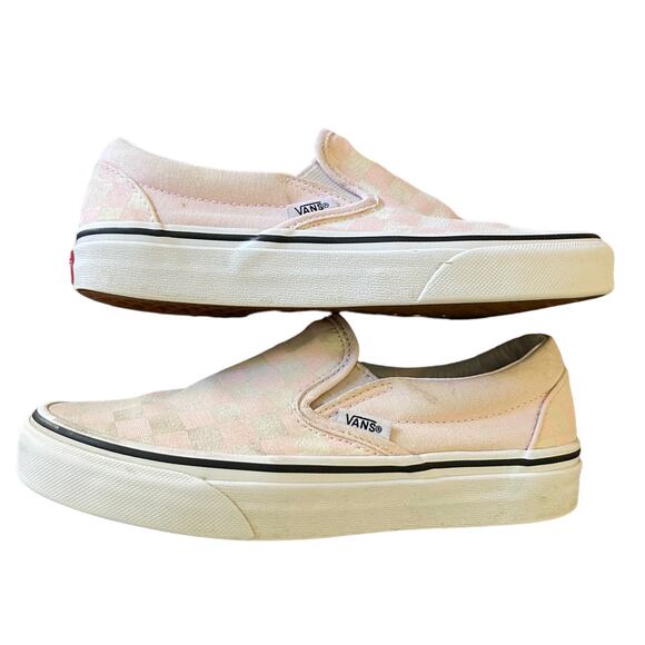 Vans Off The Wall Pink White Slip On Shoes Size 5 - Picture 6 of 8